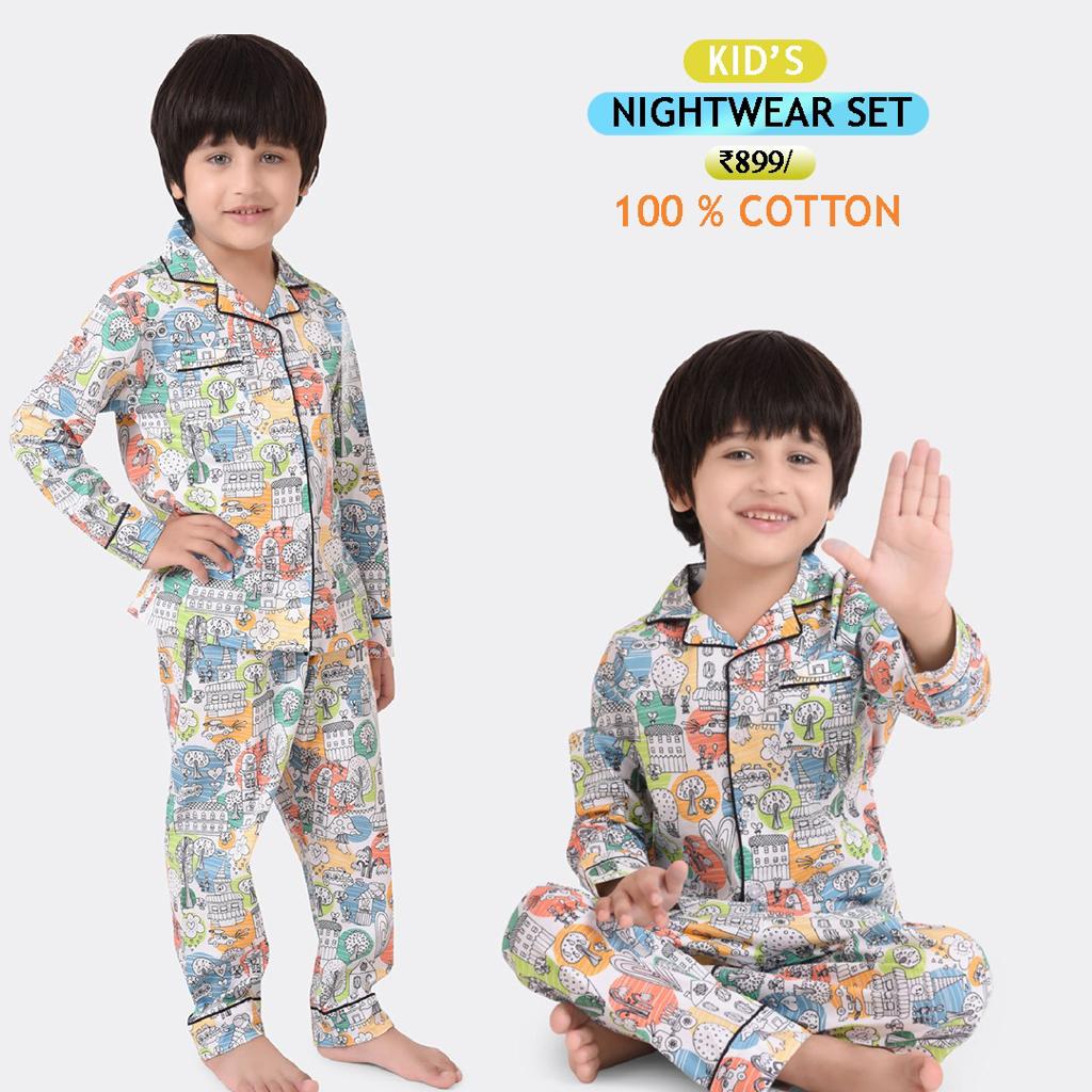 3-5 Year Printed Boys Cotton Night Suit at Rs 799/piece in Pune | ID:  21751772473